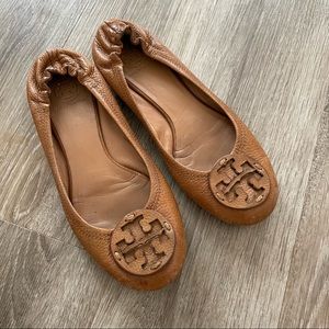 Tory Burch Royal Tan Reva Ballet Flats